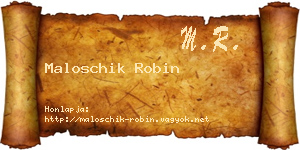 Maloschik Robin névjegykártya